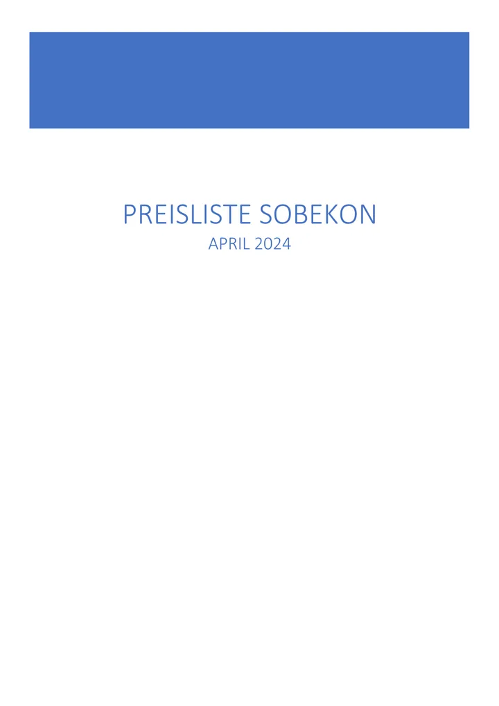 Vorschau: Aktuelle Preisliste